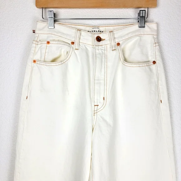 NWT SLVRLAKE Eva Jeans Super Wide Leg High Waisted White 27 - Picture 5 of 11
